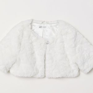 NEW NWT off-white faux Fur Bolero